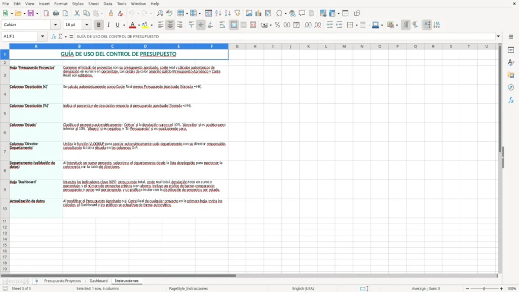 Instrucciones – Desviaciones presupuesto Excel – Plantilla gratis (2026)