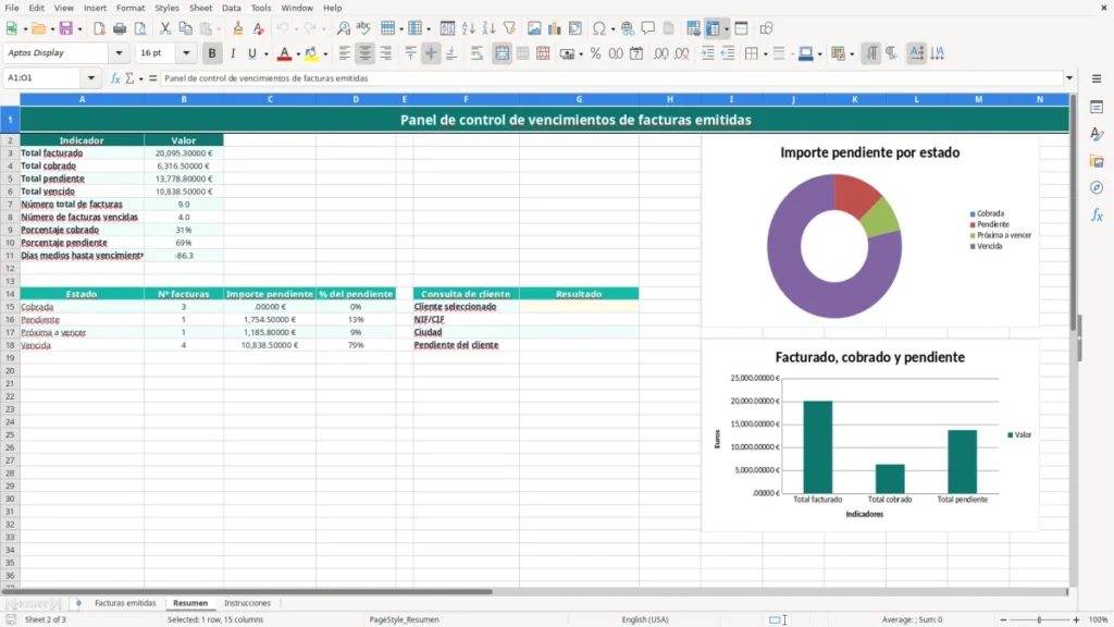Resumen – Vencimientos facturas Excel – Plantilla gratis (2026)