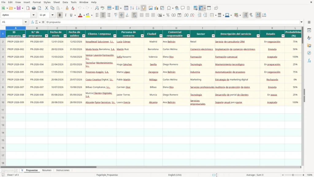 Propuestas – Seguimiento propuestas Excel – Plantilla gratis (2026)